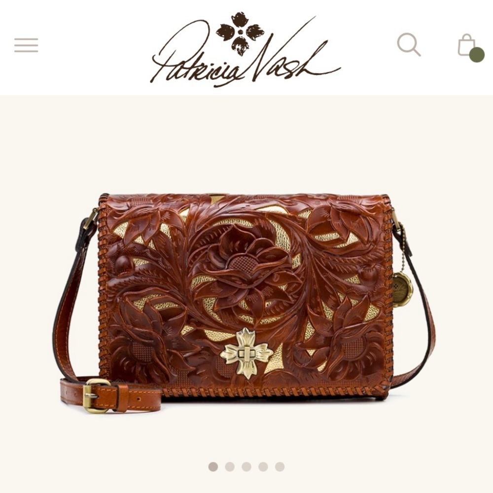 NWT Patricia Nash Mabilia Crossbody Cutout Tooling